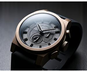 Large urban-style watch with textured dial