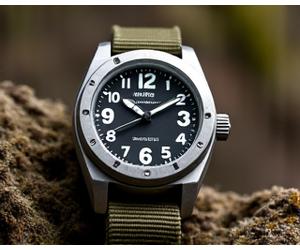 Rugged field watch with robust canvas strap