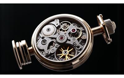 Exploded view of a complex mechanical watch movement