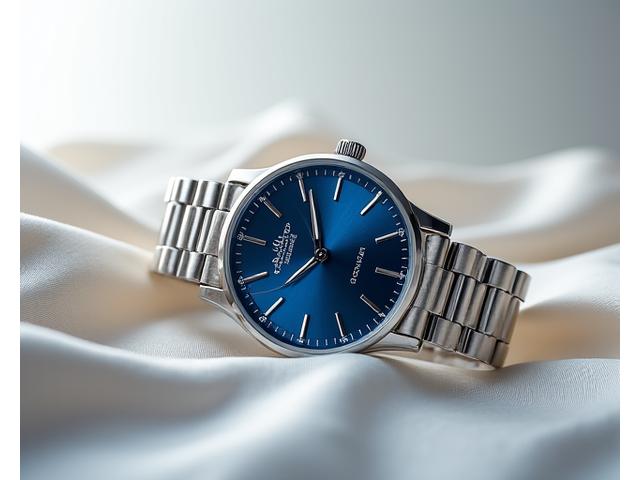 Classic stainless steel watch with brushed and polished finishes