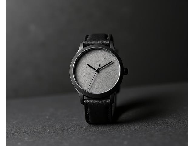 The 'Urbanite' limited edition watch with a textured grey dial and black leather strap.