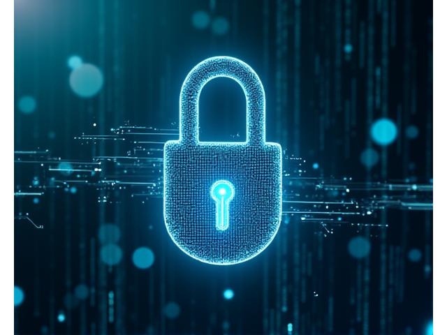 Glowing digital padlock representing online security and data encryption
