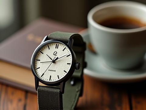 A stylish casual quartz watch with a textured dial and NATO strap, perfect for everyday wear.