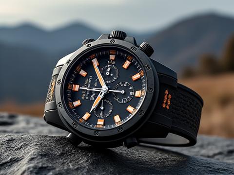 A robust sports quartz chronograph watch with a rubber strap and multiple sub-dials, suitable for active lifestyles.
